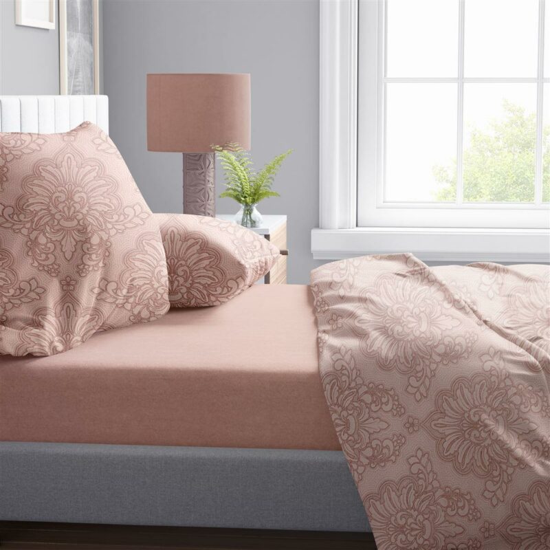 Παπλωματοθήκη Εμπριμέ Άρτεμις 703 220X240 Dusty Rose 100% Cotton 5175595
