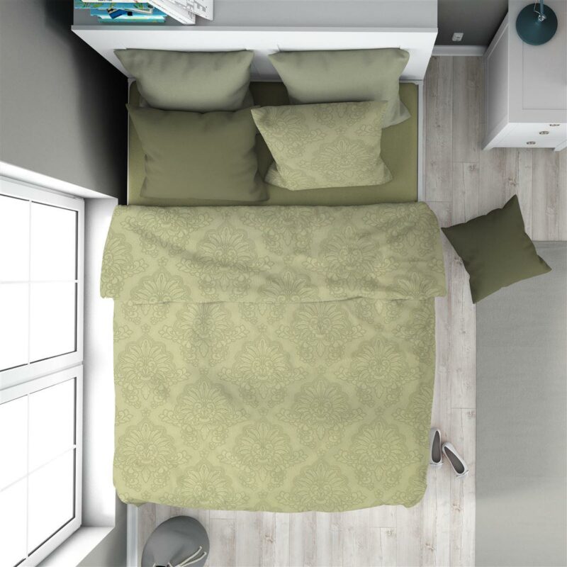 Πάπλωμα Εμπριμέ Άρτεμις 704 160X240 Light Olive 100% Cotton 4227922