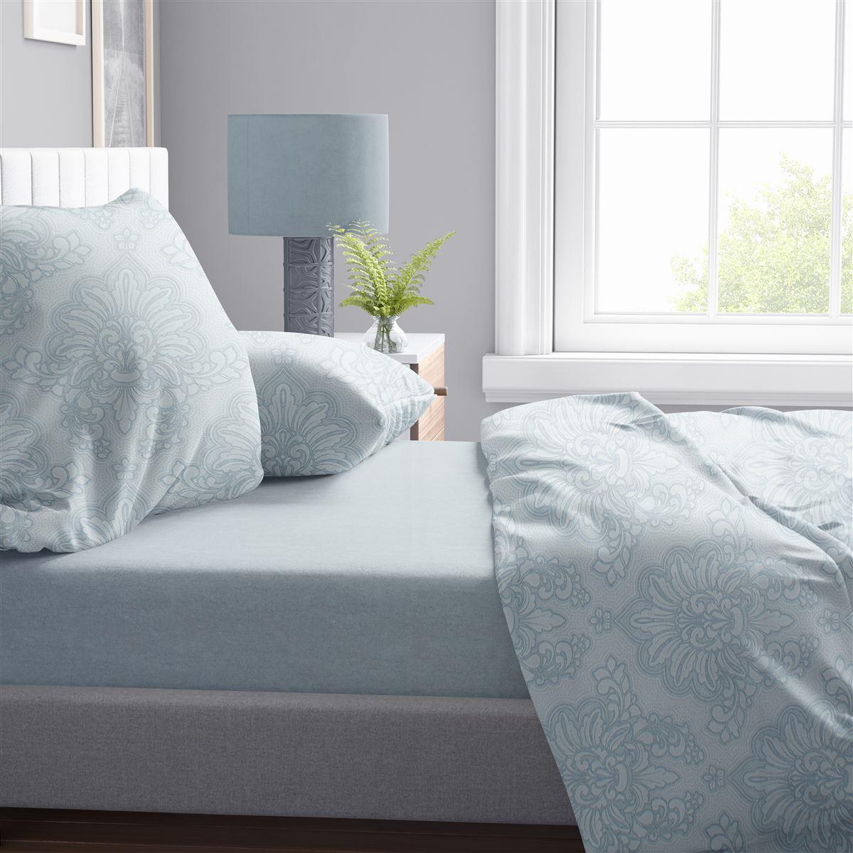 Πάπλωμα Εμπριμέ Άρτεμις 705 220X240 Light Blue-Grey 100