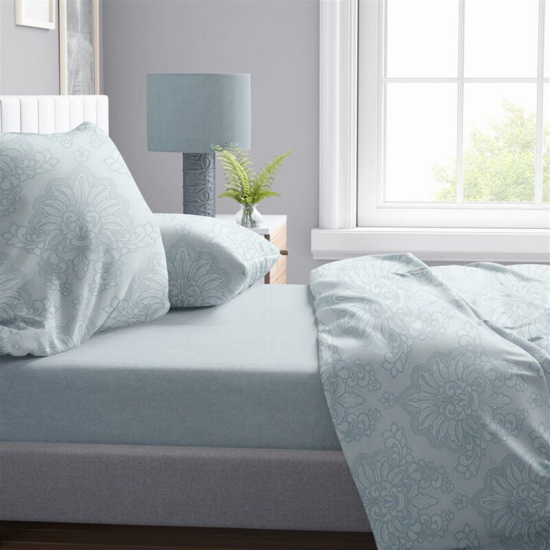 Παπλωματοθήκη Εμπριμέ Άρτεμις 705 220X240 Light Blue-Grey 100% Cotton 5175600