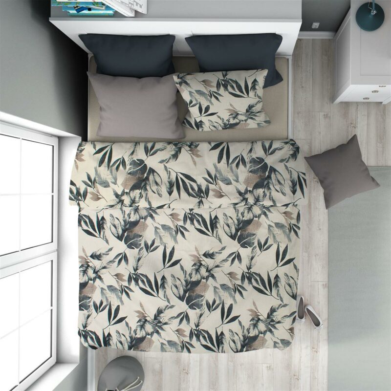 Πάπλωμα Εμπριμέ Ευριδίκη 710 160X240 Ecru-Black 100% Cotton 4227940