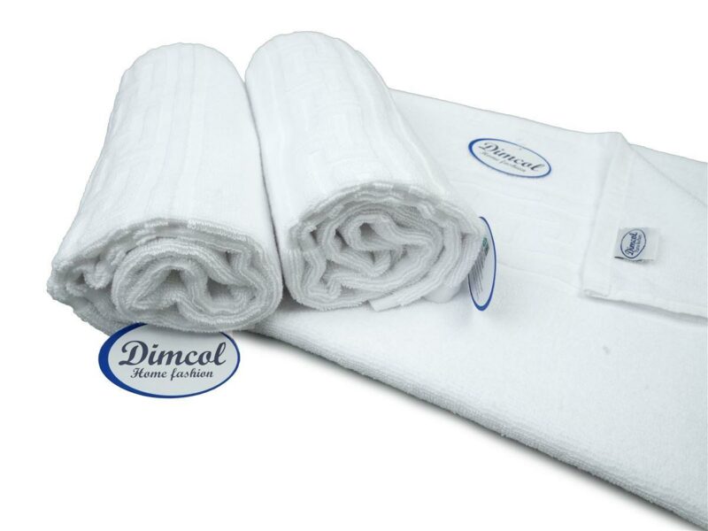 Ξενοδοχειακή Πετσέτα 500 gr/m² Jacquard Μαίανδρος 50X100 Λευκό 100% Cotton 4067100