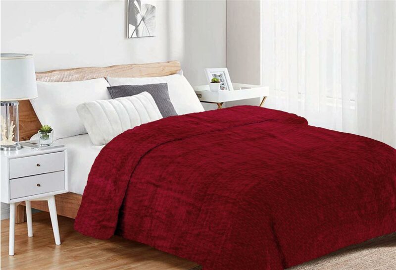 Κουβέρτα Coral Fleece Jacquard Brick 04 160X220 Bordeaux 100% Polyester 4233649