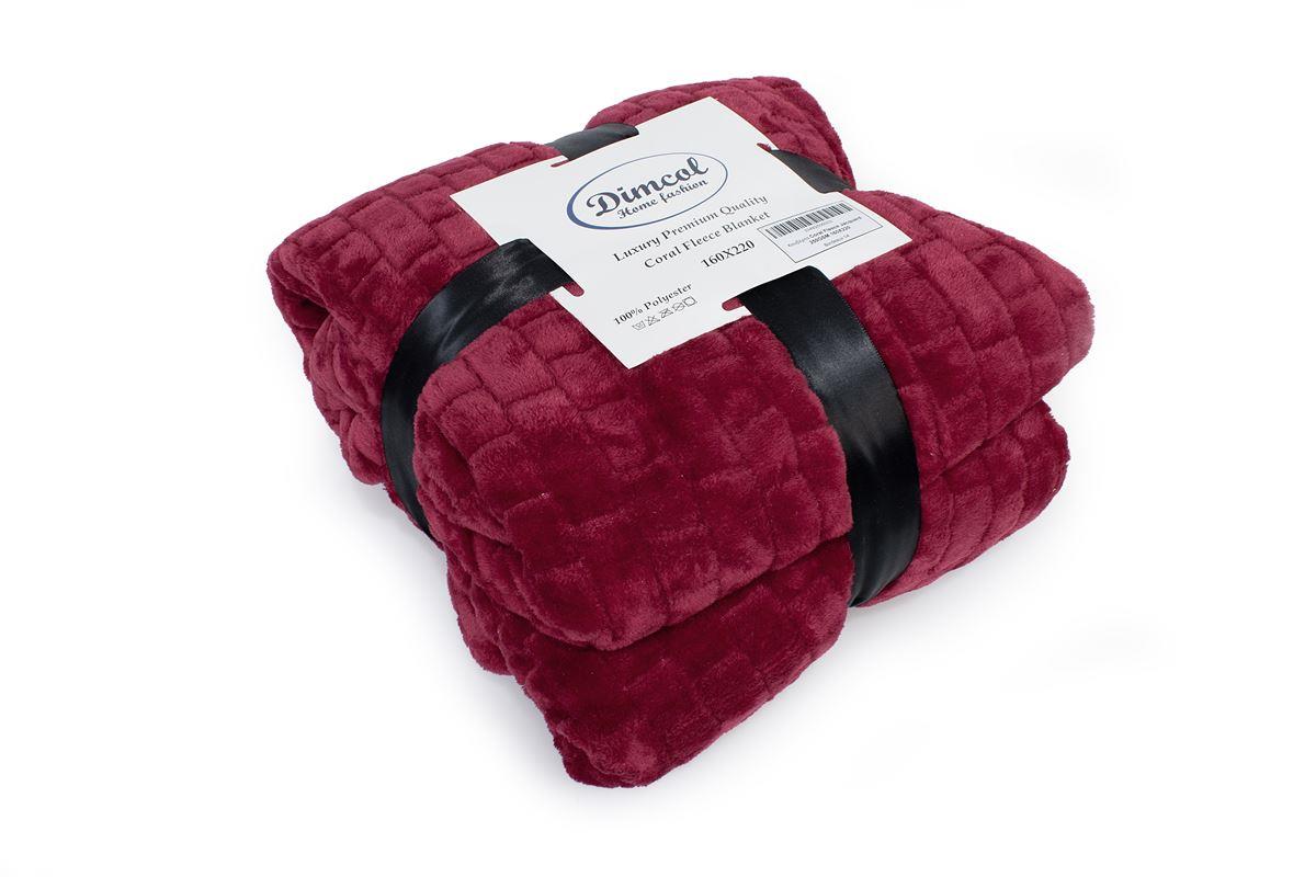 Κουβέρτα Coral Fleece Jacquard Brick 04 160X220 Bordeaux 100% Polyester