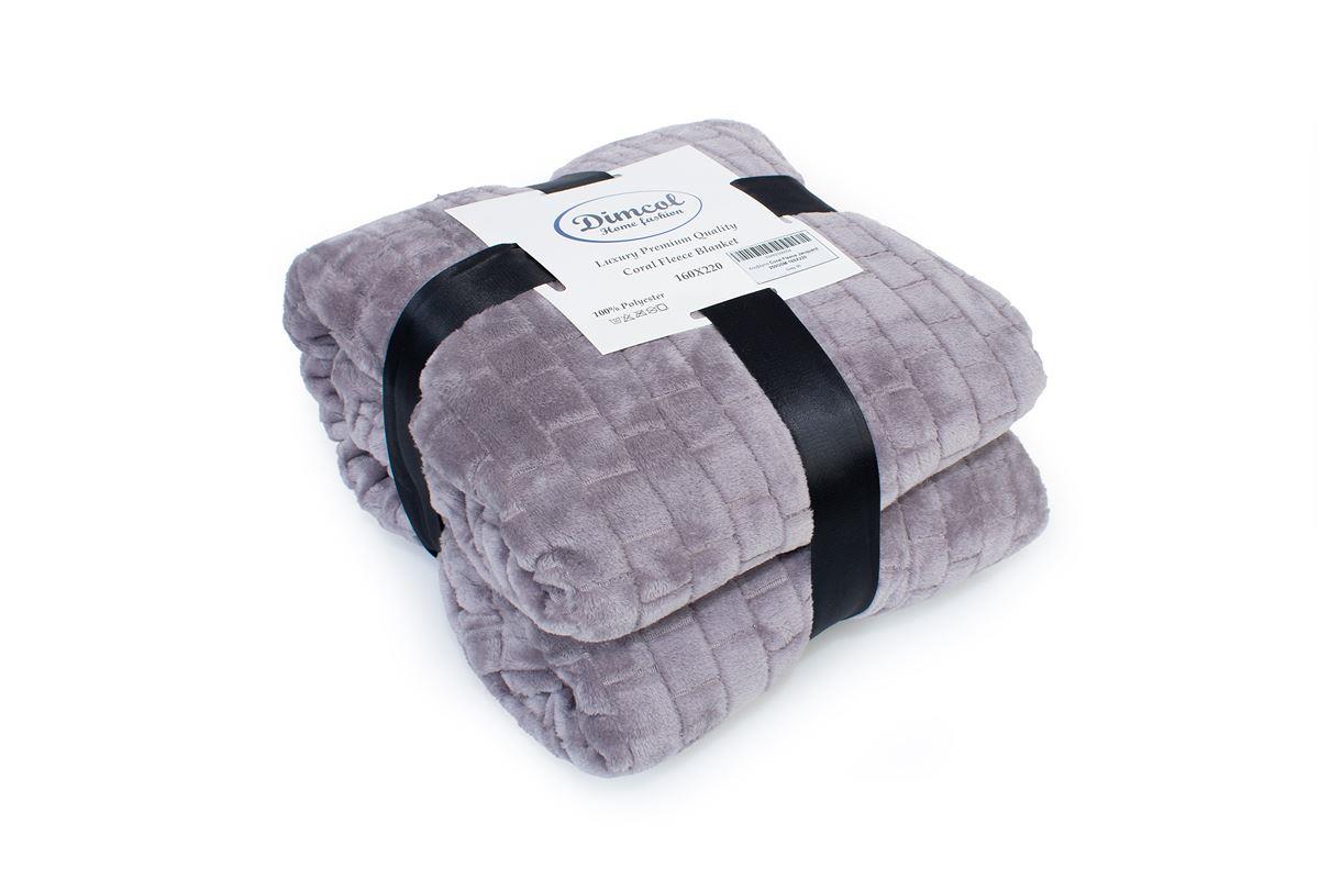 Κουβέρτα Coral Fleece Jacquard Brick 06 220X240 Grey 100% Polyester