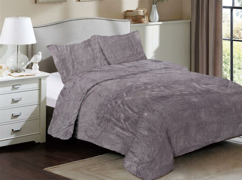 Κουβέρτα Coral Fleece Solid 06 160X220 Grey 100% Polyester 4233661