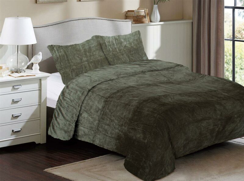 Κουβέρτα Coral Fleece Solid 07 160X220 Olive 100% Polyester 4233664