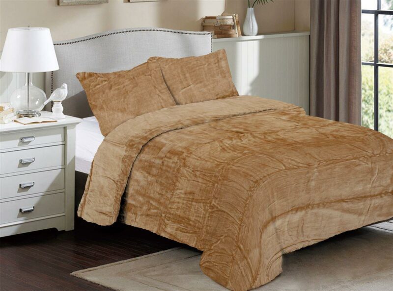 Κουβέρτα Coral Fleece Solid 02 220X240 Beige 100% Polyester 4233670