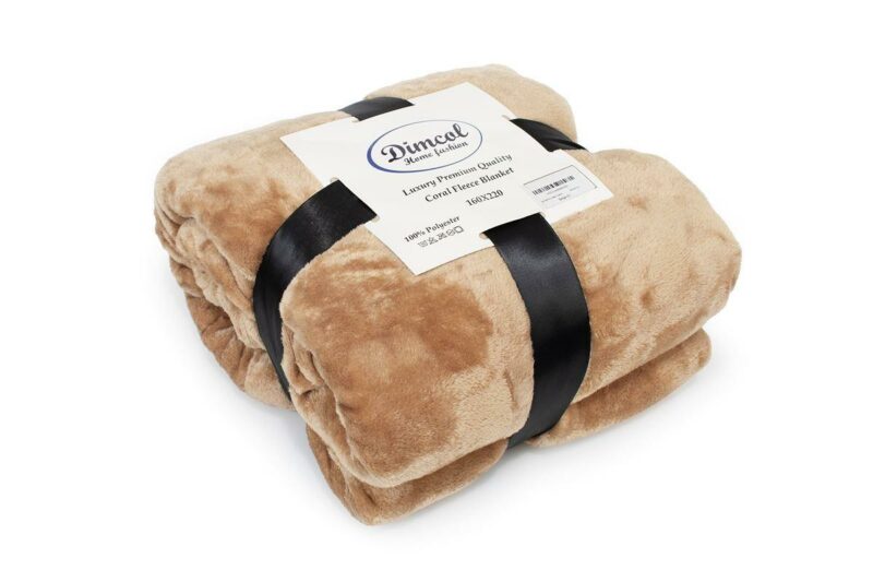 Κουβέρτα Coral Fleece Solid 02 220X240 Beige 100% Polyester 4233671