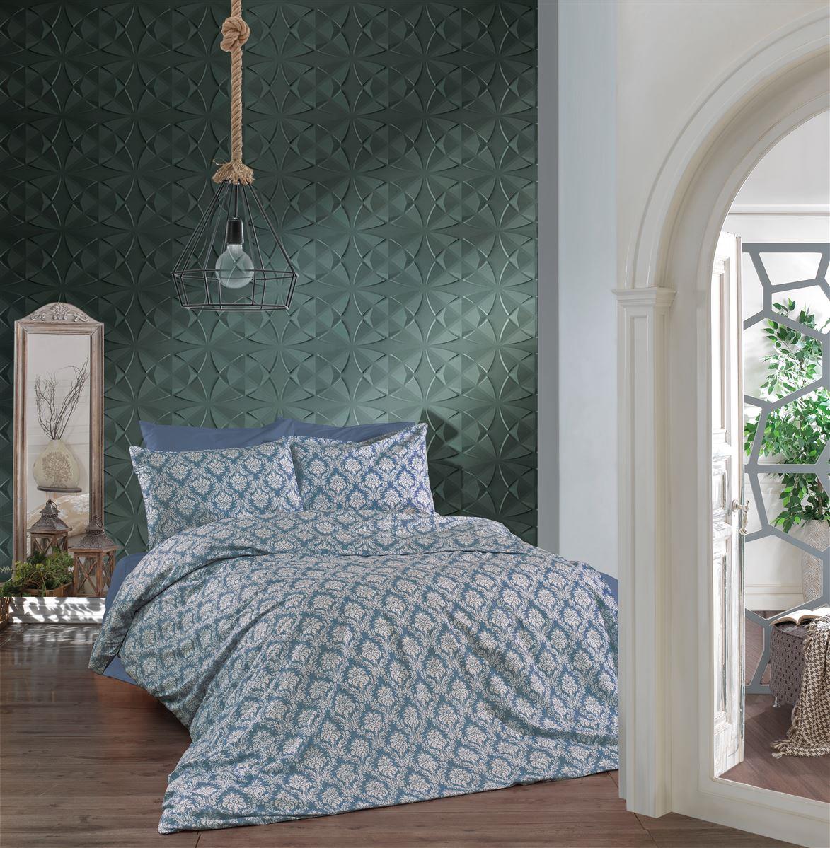 Παπλωματοθήκη Εμπριμέ Οφηλία 279 160X240 Blue 70/30 Cott/Pol