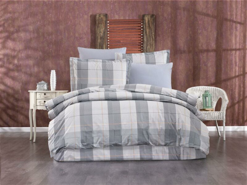 Παπλωματοθήκη Εμπριμέ Αντιγόνη 339 220X240 Grey 100% Cotton Flannel 4574379
