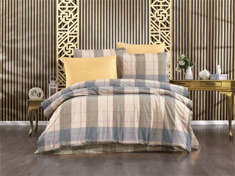 Παπλωματοθήκη Εμπριμέ Αντιγόνη 340 220X240 Beige 100% Cotton Flannel 4574381