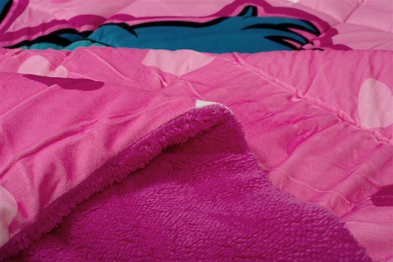 Κουβερτοπάπλωμα Flannel-Sherpa Disney Home Lilo & Stitch 57 160X250 Pink 100% Polyester 5176335