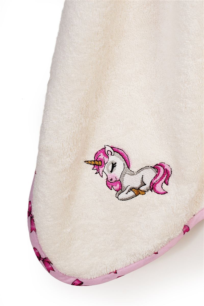 Κάπα Με Κέντημα bebe Unicorn 189 75X85 Ecru-Pink 100% Cotton 4933919
