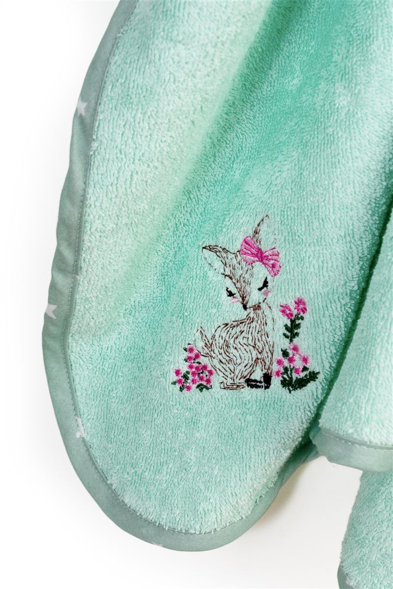 Κάπα Με Κέντημα bebe Deer 199 75X85 Mint 100% Cotton 4933931