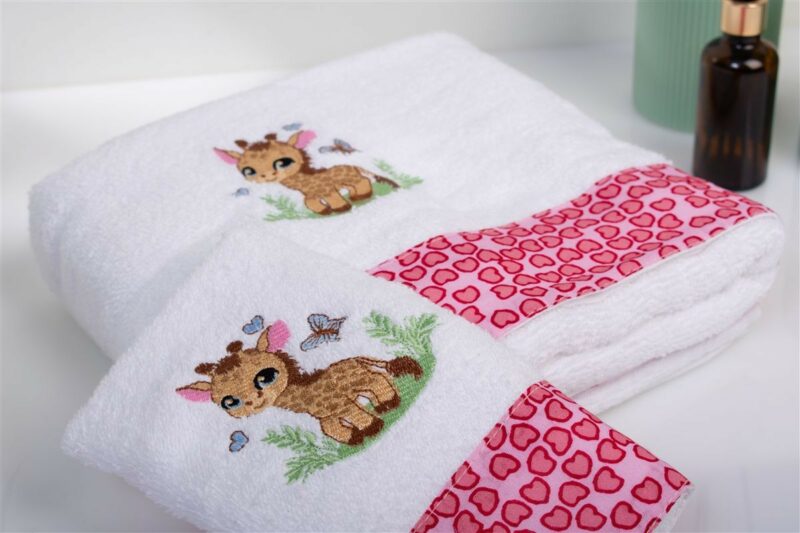 Πετσέτα Με Κέντημα Σετ 2 τεμ bebe Giraffe 172 30X50 4933834