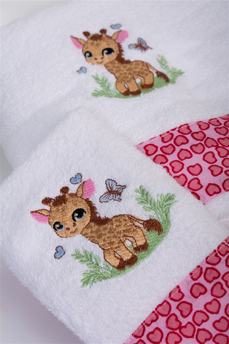 Πετσέτα Με Κέντημα Σετ 2 τεμ bebe Giraffe 172 30X50 4933835