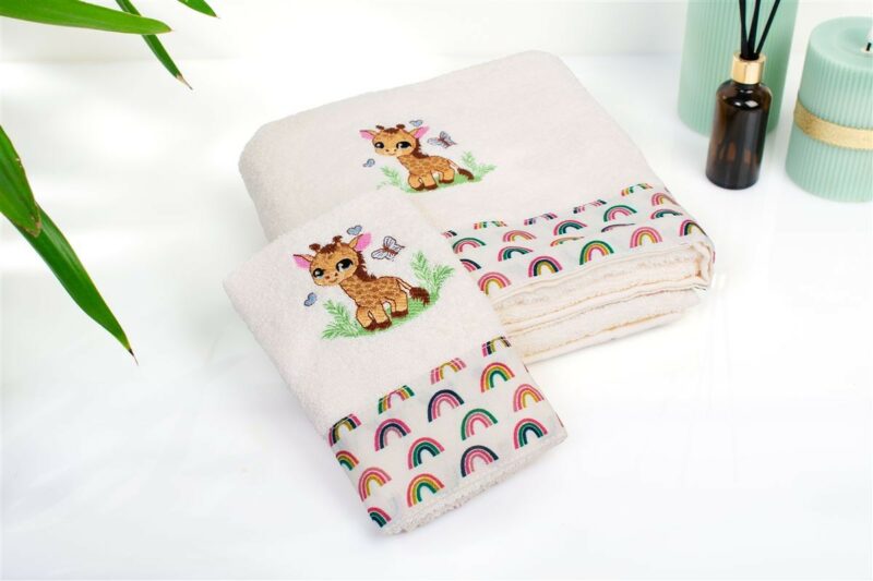 Πετσέτα Με Κέντημα Σετ 2 τεμ bebe Giraffe 173 30X50 4933837