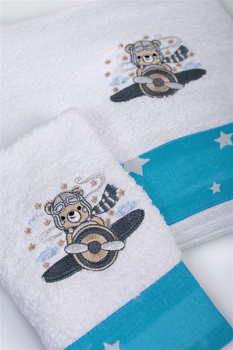 Πετσέτα Με Κέντημα Σετ 2 τεμ bebe Aviator 184 30X50 4933859