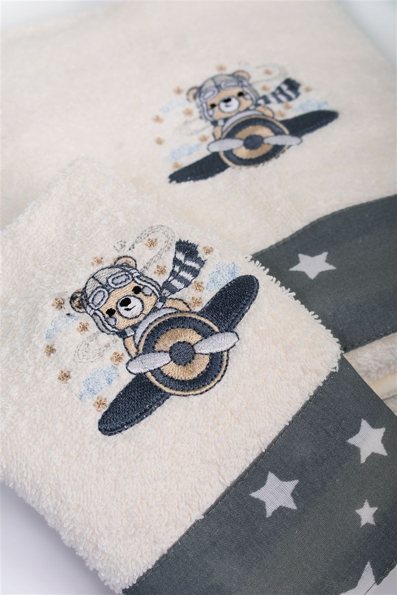 Πετσέτα Με Κέντημα Σετ 2 τεμ bebe Aviator 185 30X50 4933863