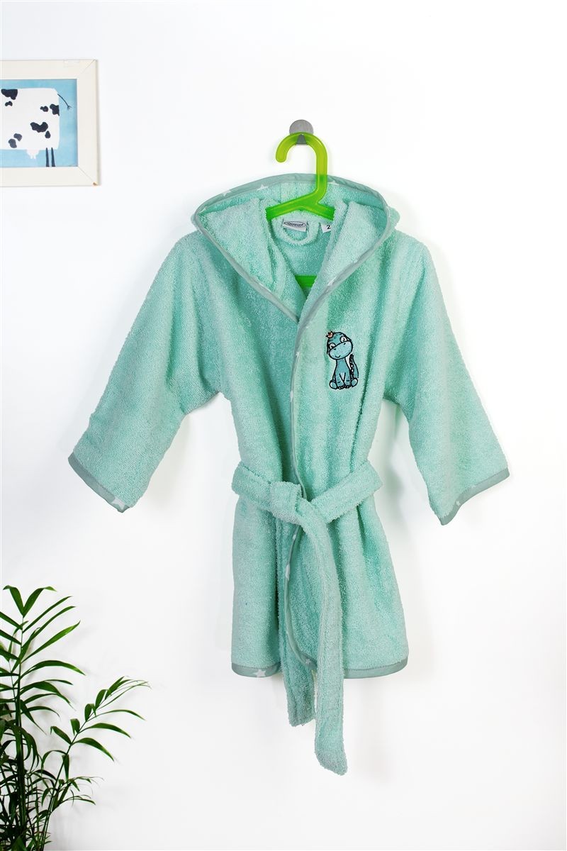 Μπουρνούζι Με Κέντημα kids Dinosaur 182 Size: 02 Mint 100% Cotton 4933960