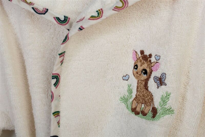 Μπουρνούζι Με Κέντημα kids Giraffe 173 Size: 02 Ecru-Multi 100% Cotton 4933940