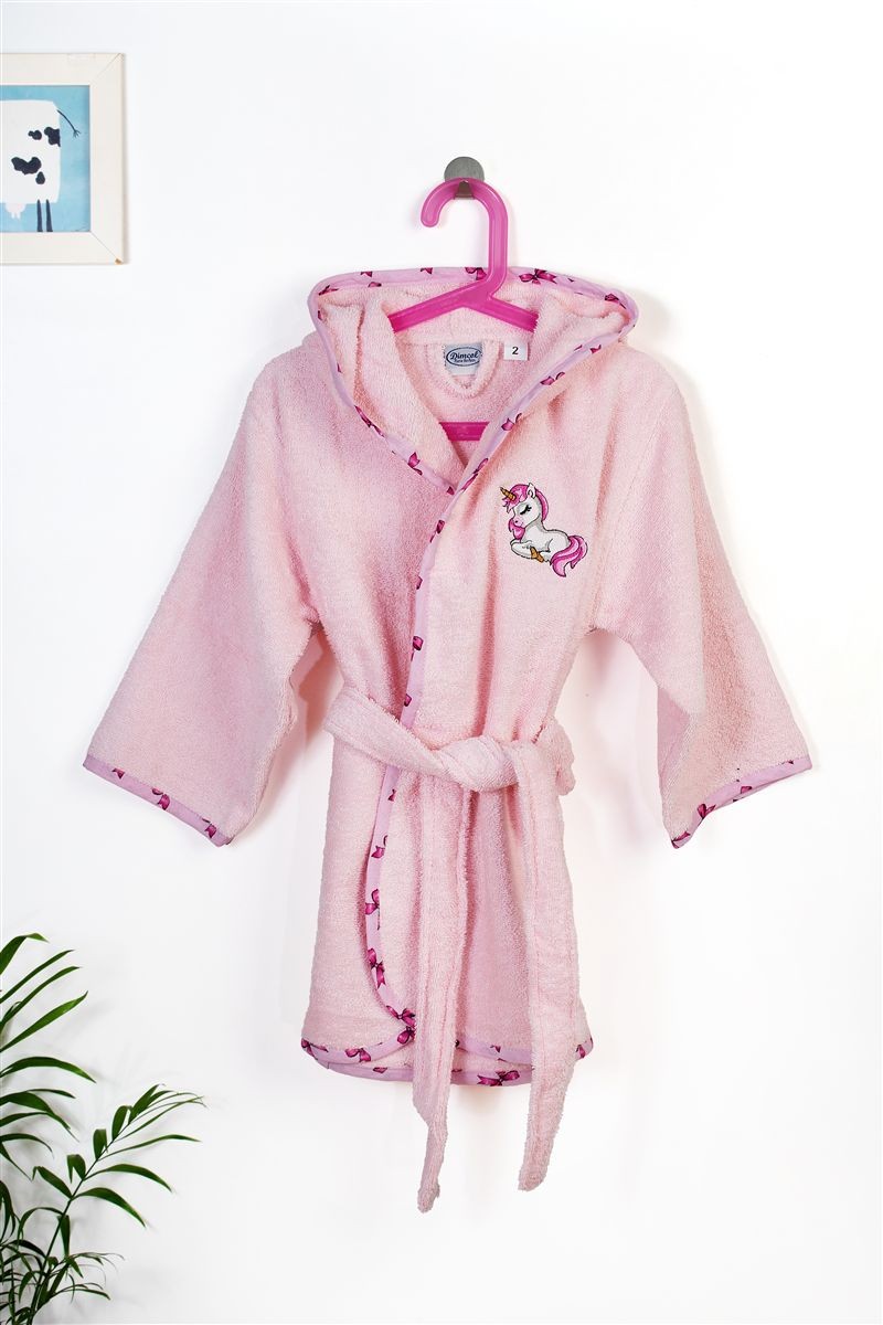 Μπουρνούζι Με Κέντημα kids Unicorn 187 Size: 02 Pink 100% Cotton 4933975