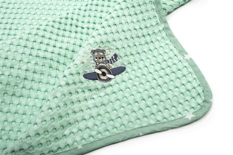 Κουβέρτα Πικέ Με Κέντημα bebe Aviator 186 80X110 Mint 100% Cotton 5177194