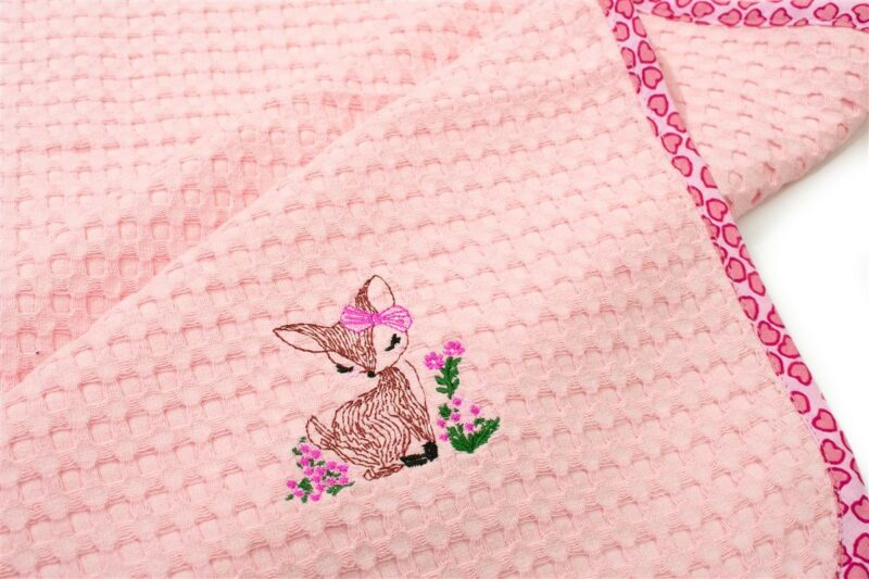 Κουβέρτα Πικέ Με Κέντημα bebe Deer 196 80X110 Pink 100% Cotton 5177232