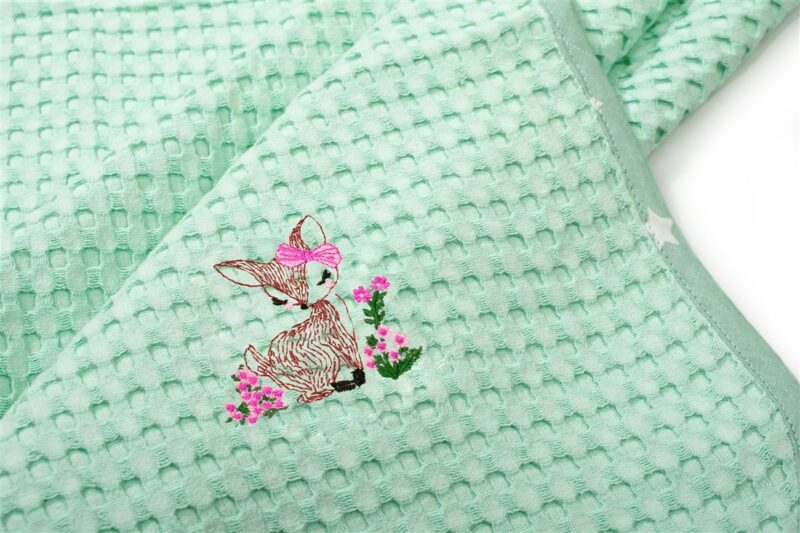 Κουβέρτα Πικέ Με Κέντημα bebe Deer 199 100X160 Mint 100% Cotton 5177279