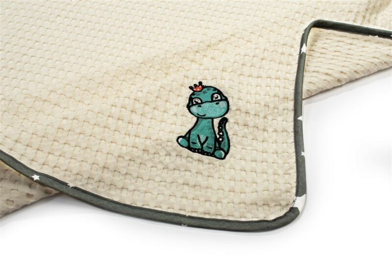 Κουβέρτα Πικέ Με Κέντημα bebe Dinosaur 181 80X110 Ecru-Grey 100% Cotton 5177176