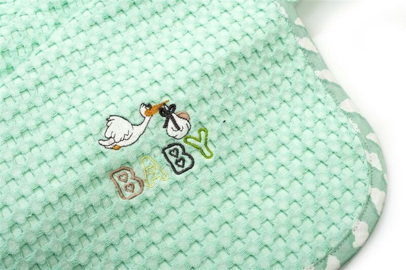 Κουβέρτα Πικέ Με Κέντημα bebe Stork 195 80X110 Mint 100% Cotton 5177228