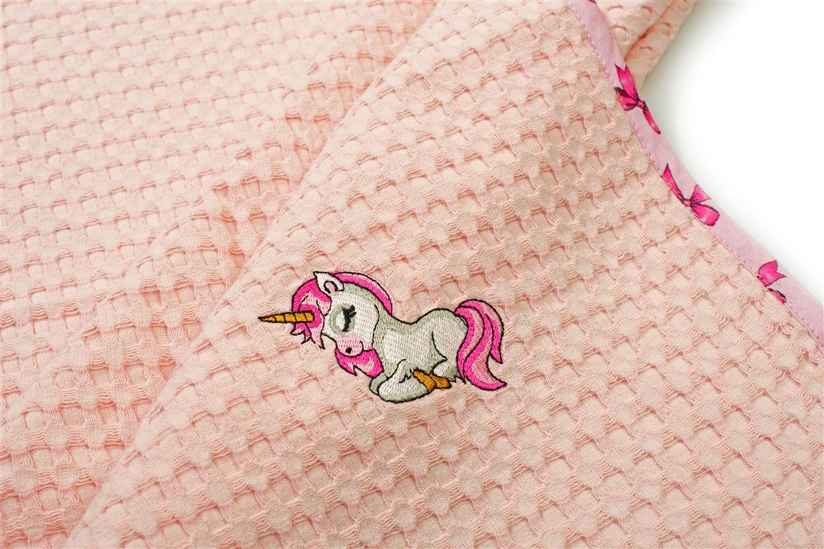 Κουβέρτα Πικέ Με Κέντημα bebe Unicorn 187 100X160 Pink 100% Cotton