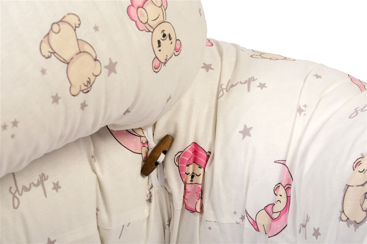 Μαξιλάρι Εγκυμοσύνης - Θηλασμού 2 σε 1 bebe Bear's Nest 04 155x35x20 White-Pink 100% Cotton - Image 3