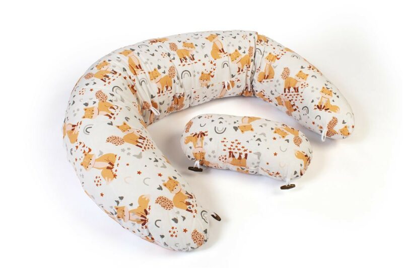 Μαξιλάρι Εγκυμοσύνης – Θηλασμού 2 σε 1 bebe Cute Fox 02 155x35x20 White-Beige 100% Cotton 5310032