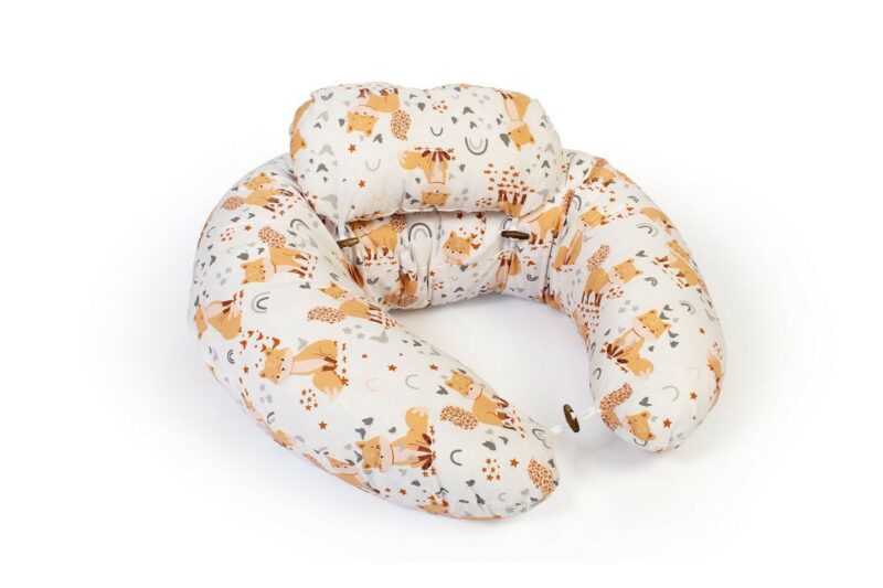 Μαξιλάρι Εγκυμοσύνης – Θηλασμού 2 σε 1 bebe Cute Fox 02 155x35x20 White-Beige 100% Cotton 5310033