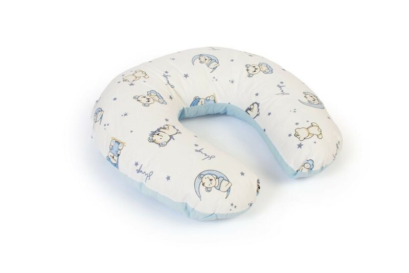 Μαξιλάρι Θηλασμού bebe Bear’s Nest 03 60x50x15 White-Sky Blue 100% Cotton 5310012