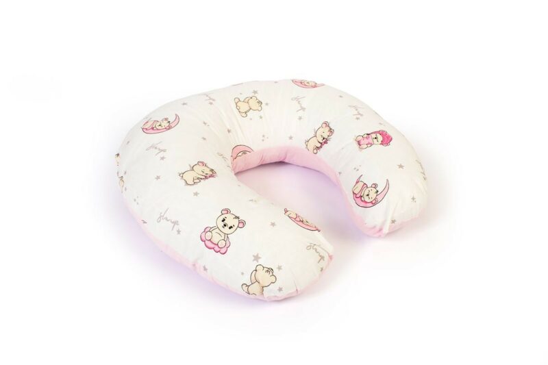 Μαξιλάρι Θηλασμού bebe Bear’s Nest 04 60x50x15 White-Pink 100% Cotton 5310016