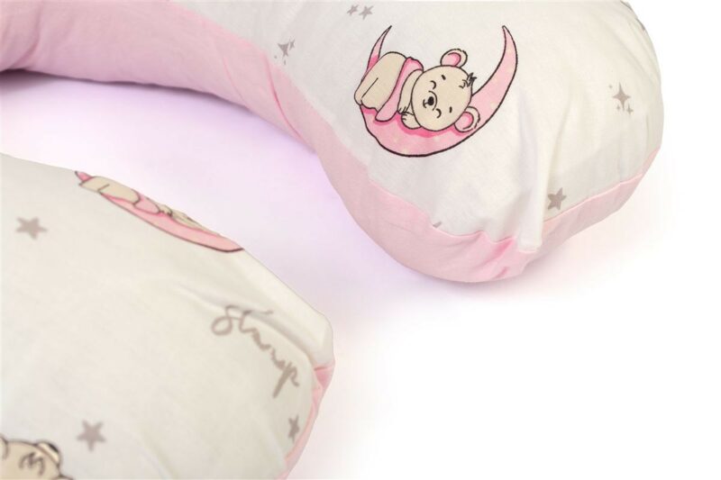 Μαξιλάρι Θηλασμού bebe Bear’s Nest 04 60x50x15 White-Pink 100% Cotton 5310017
