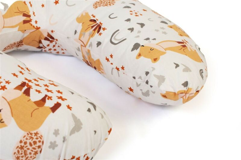 Μαξιλάρι Θηλασμού bebe Cute Fox 02 60x50x15 White-Beige 100% Cotton 5310009