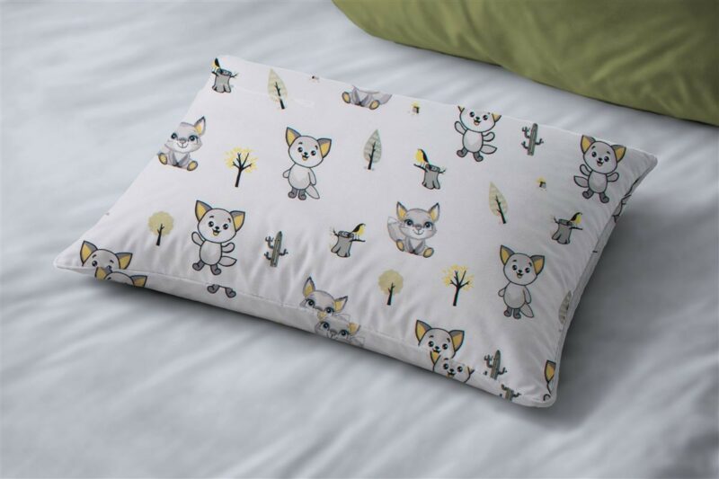 Μαξιλαροθήκη Εμπριμέ bebe Baby Foxes 595 35X45 White-Grey 100% Cotton 5310092