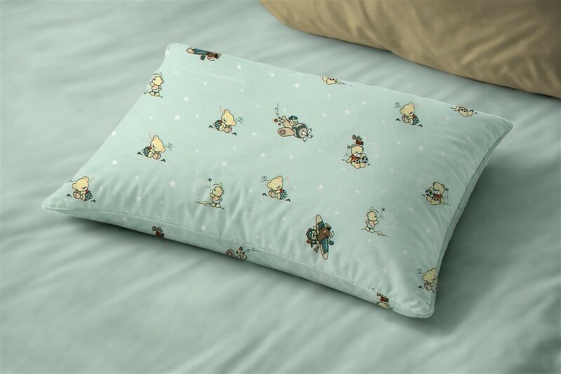 Μαξιλαροθήκη Εμπριμέ bebe Bear’s Playtime 593 35X45 Mint 100% Cotton 5310419