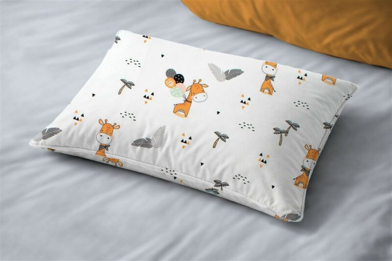 Μαξιλαροθήκη Εμπριμέ bebe Giraffe 599 35X45 White-Orange 100% Cotton 5310423