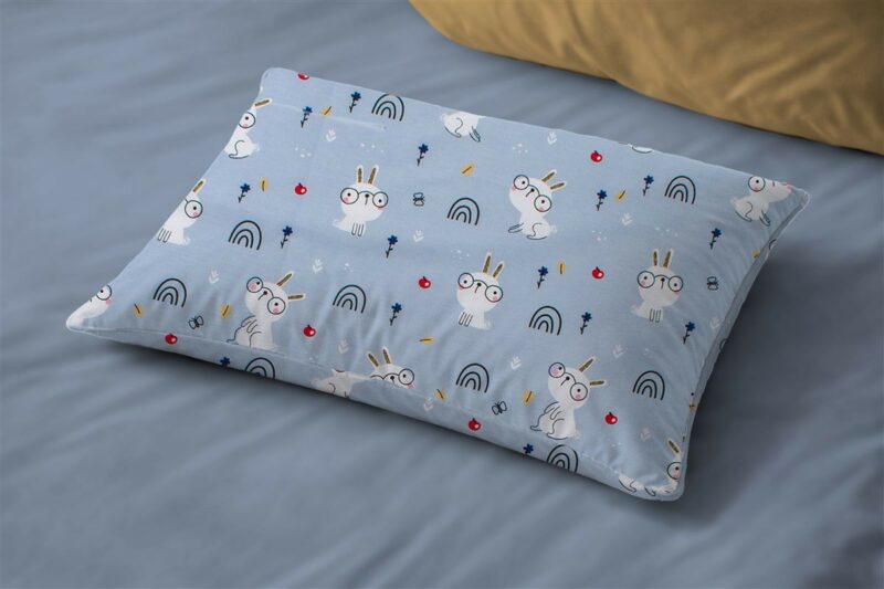 Μαξιλαροθήκη Εμπριμέ bebe Rabbit Garden 584 35X45 Sky Blue 100% Cotton 5309774