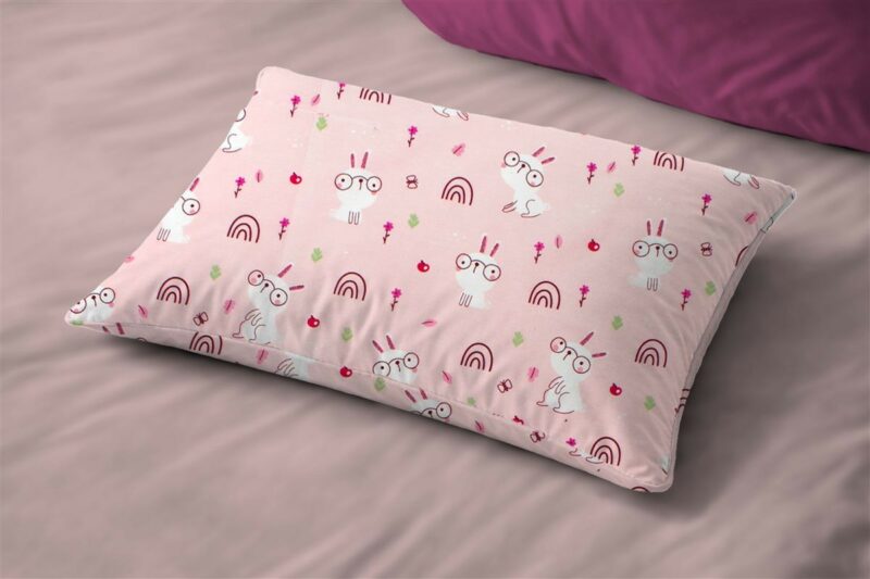 Μαξιλαροθήκη Εμπριμέ bebe Rabbit Garden 585 35X45 Pink 100% Cotton 5310411