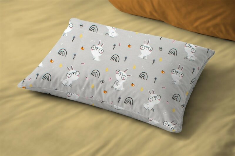 Μαξιλαροθήκη Εμπριμέ bebe Rabbit Garden 586 35X45 Grey 100% Cotton 5310084