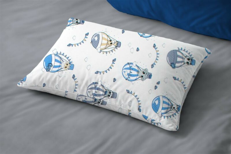 Μαξιλαροθήκη Εμπριμέ bebe The Floating Zoo 596 35X45 White-Blue 100% Cotton 5310094