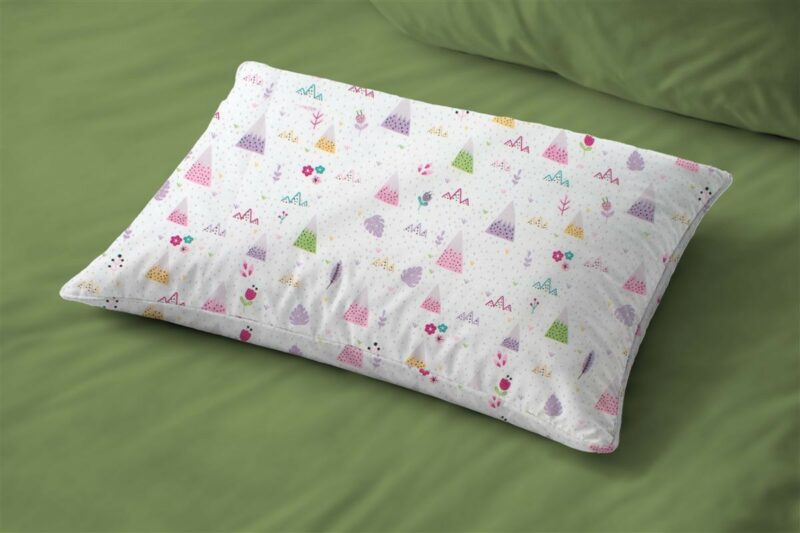 Μαξιλαροθήκη Εμπριμέ bebe Whimsical Mountainside 587 35X45 White-Pastel Lilac 100% Cotton 5310086
