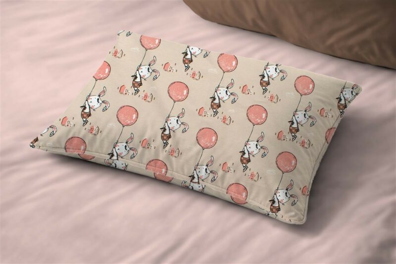 Μαξιλαροθήκη Εμπριμέ kids Floating Bunny 714 50X70 Beige-Salmon 100% Cotton 5310434
