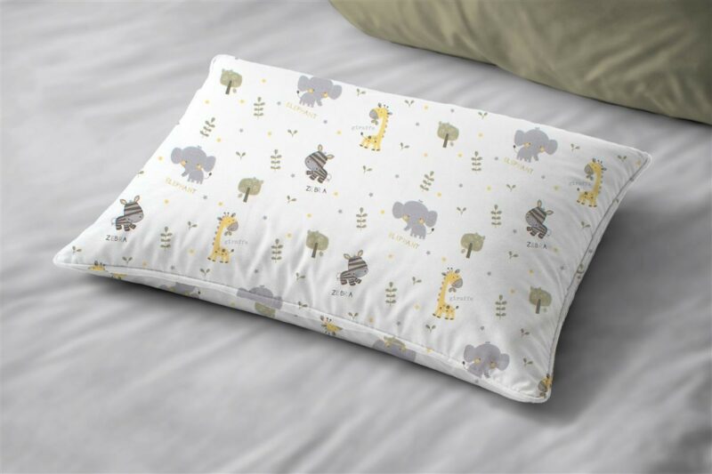 Μαξιλαροθήκη Εμπριμέ kids Happy Safari 713 50X70 White-Grey 100% Cotton 5310142